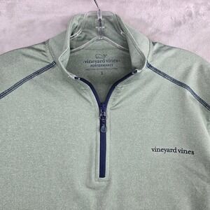 Vineyard Vines Performance Golf Mens small Quarter Zip Pullover Light Green